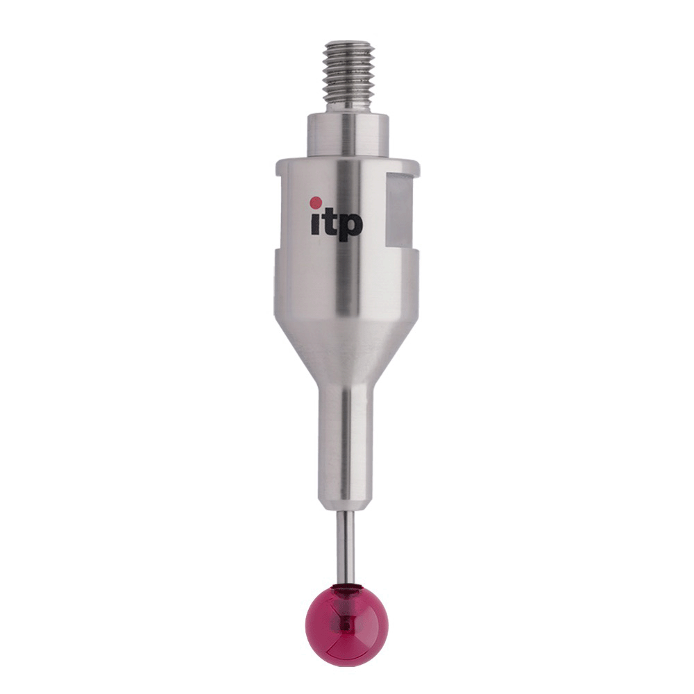 Straight Stylus; base: stainless steel; stem: carbide; ball: ruby