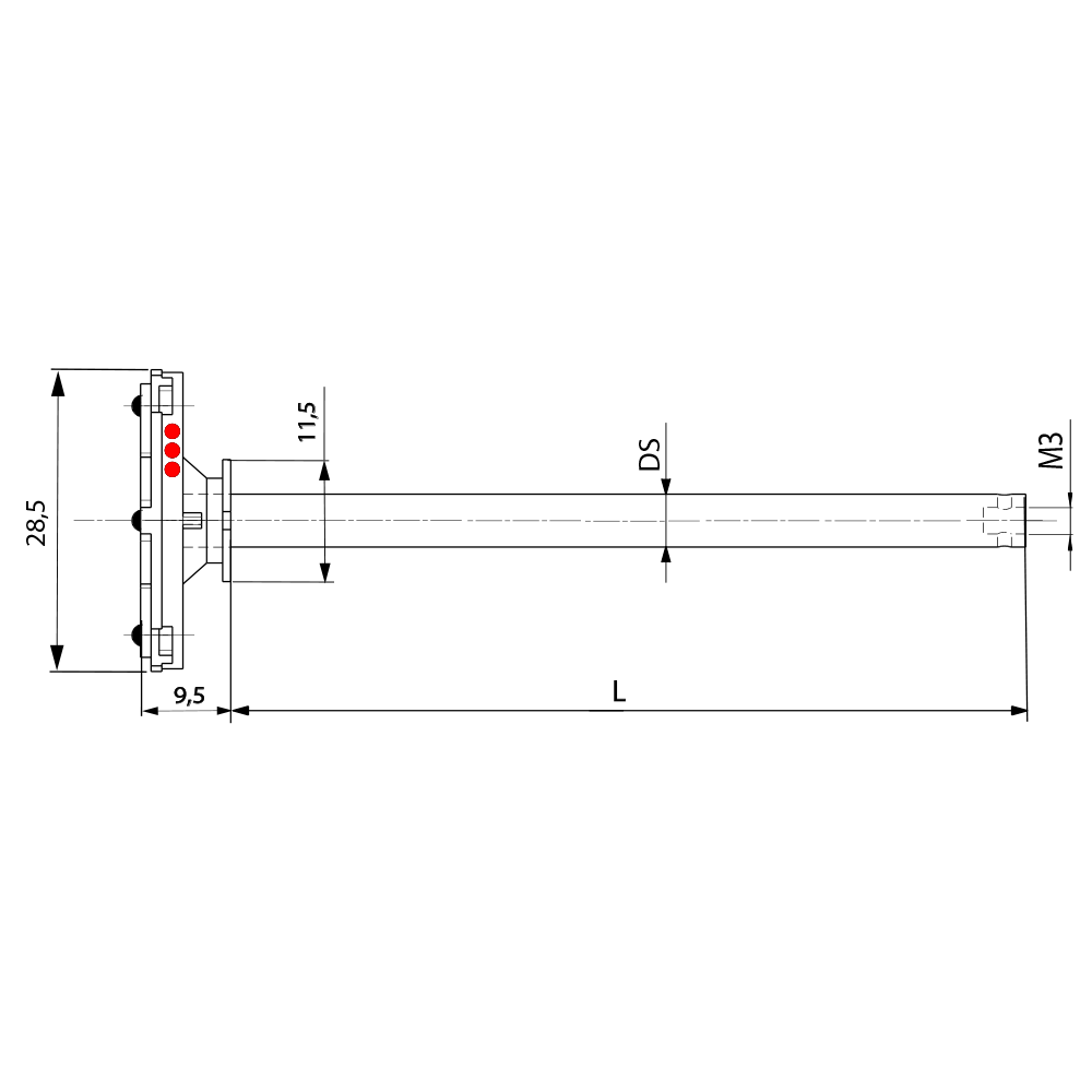 Drawing of product M3 Adaptor plate TL4R for ZEISS XXT; L 75.0 mm