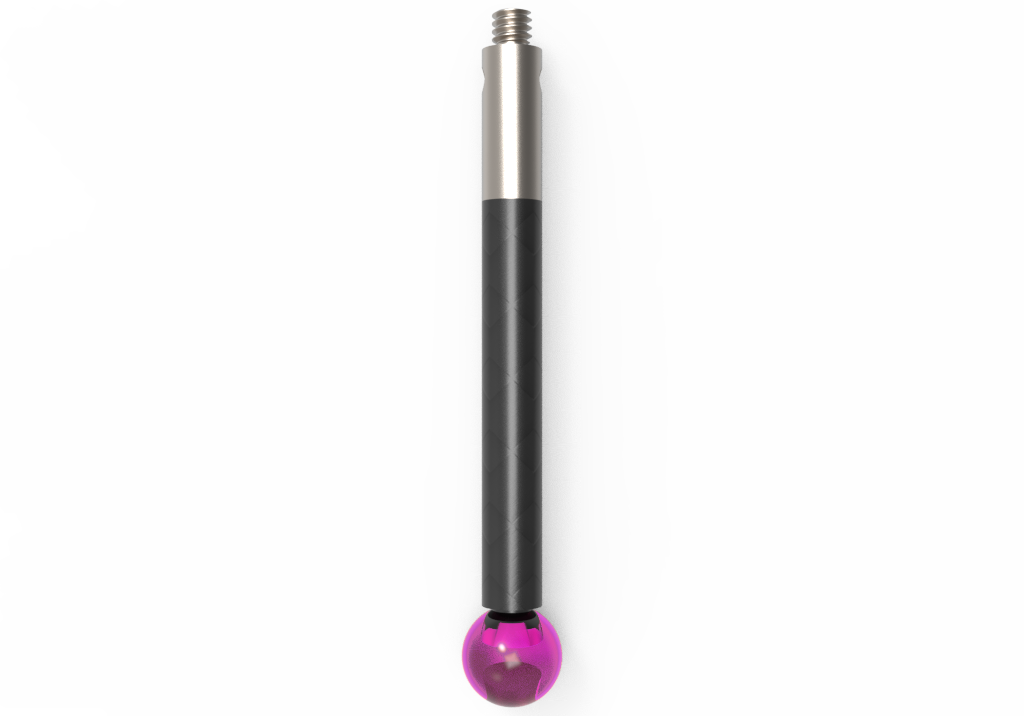 Straight Styli; base: stainless steel; stem: carbon fiber; ball: ruby