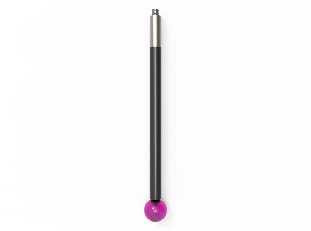 Straight Styli; base: stainless steel; stem: carbon fiber; ball: ruby