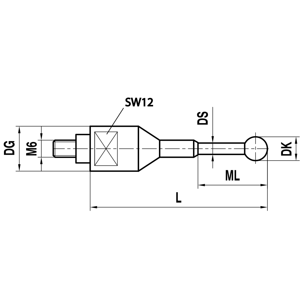Drawing of product TH M6 D08 16 049