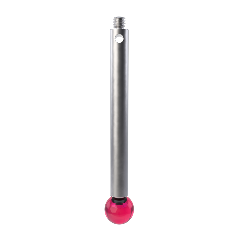 Straight Stylus; base: stainless steel; stem: stainless steel; ball: ruby