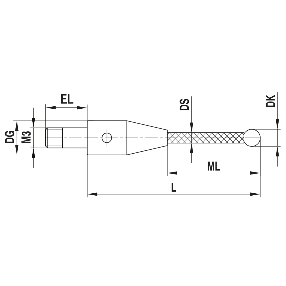 Drawing of product TC M3 030 05 030