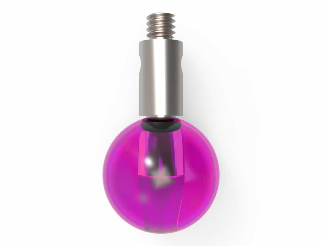 Straight Stylus; base: stainless steel; stem: stainless steel; ball: ruby