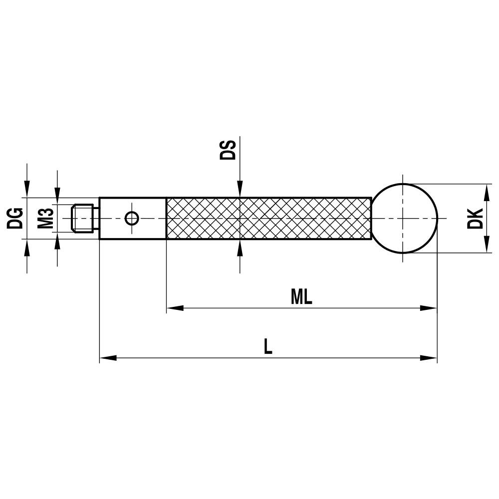 Drawing of product TC M3 100 04 080